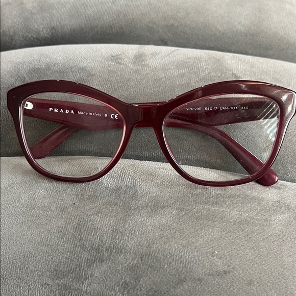 Prada VPR 29R Women\'s Dark Bordeaux Butterfly Frame Glasses